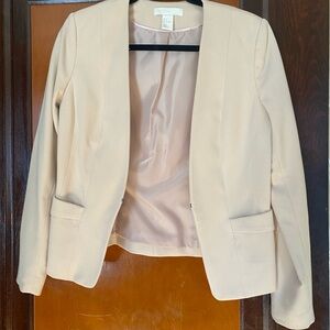 H&M pink Textured Collarless Jacket